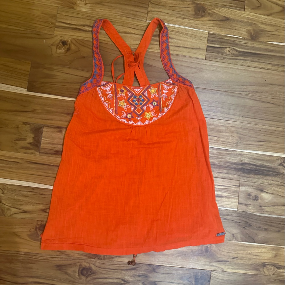 Roxy Bright Orange Camisole with Embroidery